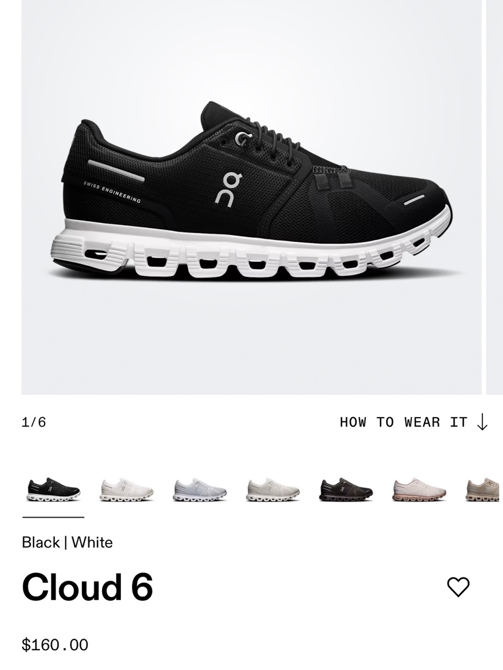 On Running Cloud 6 Trainer — Black/White